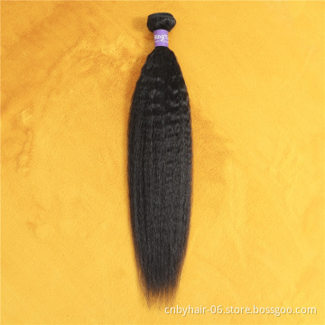 Salon Owners Select 10A Kinky Straight 30 32 34 36 Inch Brazilian Yaki Hair Bundles Human Hair Weaves Natural Human Hair